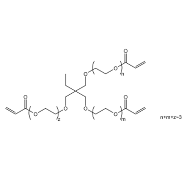 TMP ที่มีความบริสุทธิ์สูง (EO) 3TA UV Monomer | ethoxylated trimethylolpropane triacrylate | CAS 28961-43-5